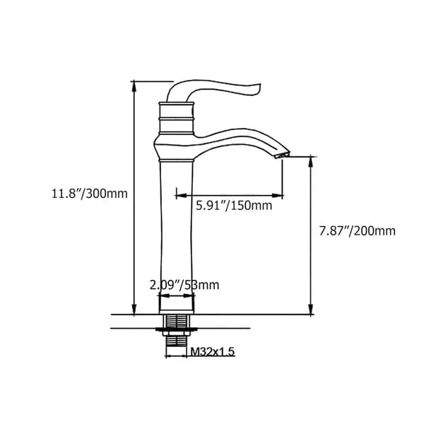 Modern Single Handle Single Hole Bathroom Vessel Sink Faucet in Polished Chrome