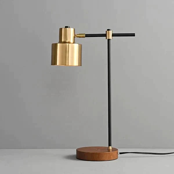 Modern Table Lamp with Wireless Charger USB 1-Light Desktop Touch Lamp in Black & Gold