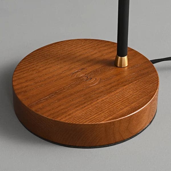 Modern Table Lamp with Wireless Charger USB 1-Light Desktop Touch Lamp in Black & Gold