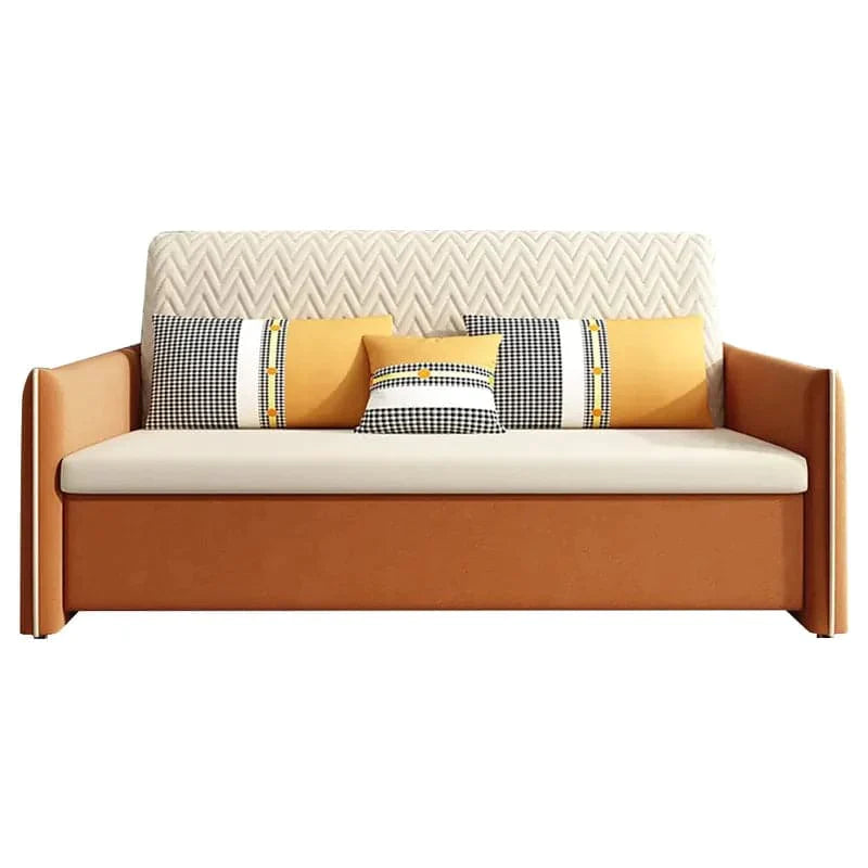 Modern Velvet Upholstered Convertible Full Sleeper Sofa with Storage