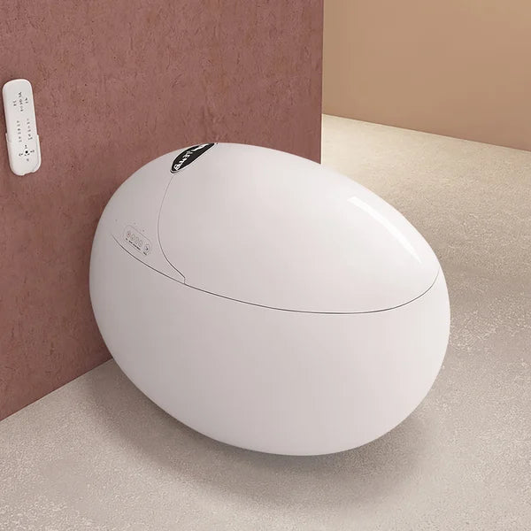 Modern White Egg-Shaped Smart Toilet with High Version