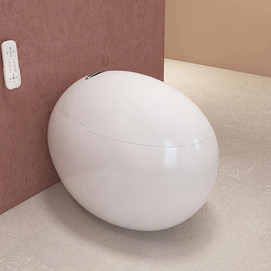 Modern White Egg-Shaped Smart Toilet with High Version