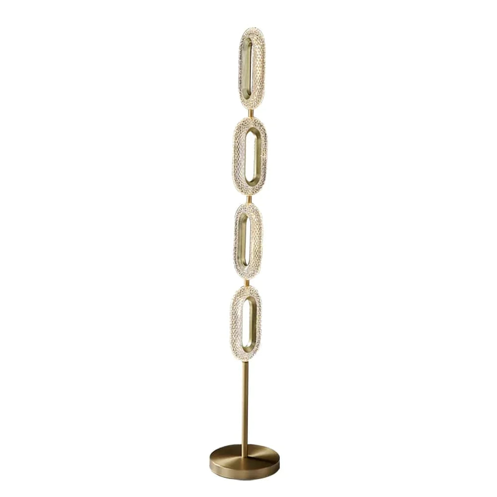 Modern Floor Lamp LED Light 4-Light Plug-in Brass Standing Lamp in Gold