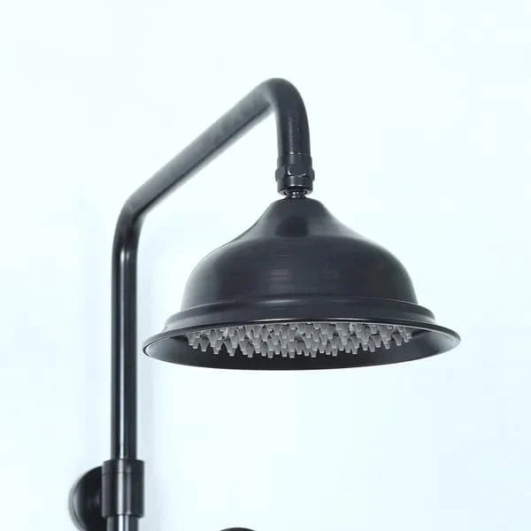 Rainfall Showerhead with Handheld Shower Exposed Shower System Antique Black