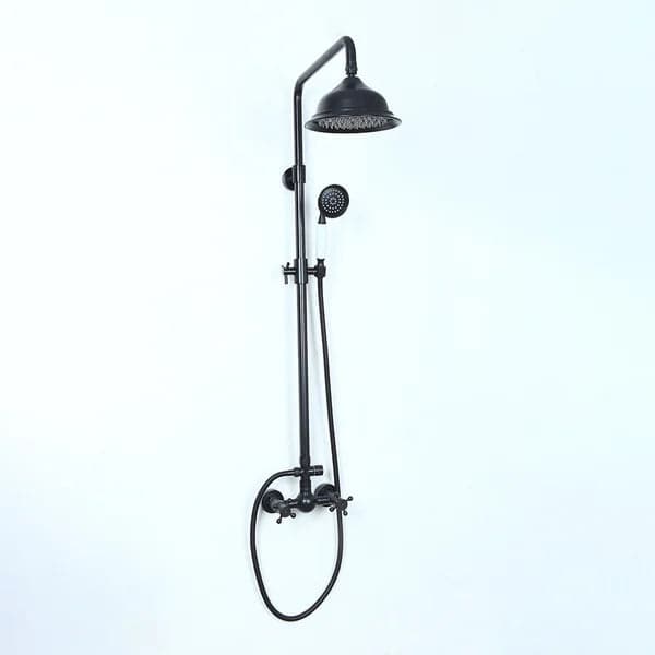 Rainfall Showerhead with Handheld Shower Exposed Shower System Antique Black