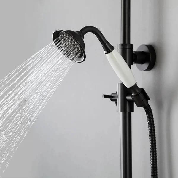 Rainfall Showerhead with Handheld Shower Exposed Shower System Antique Black