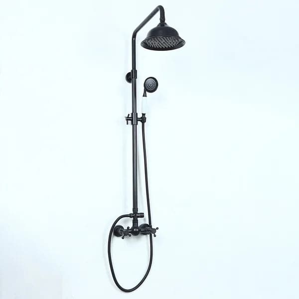 Rainfall Showerhead with Handheld Shower Exposed Shower System Antique Black