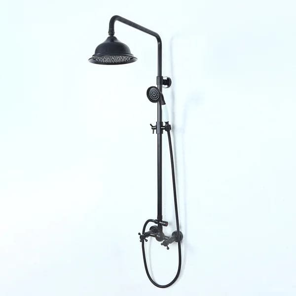 Rainfall Showerhead with Handheld Shower Exposed Shower System Antique Black