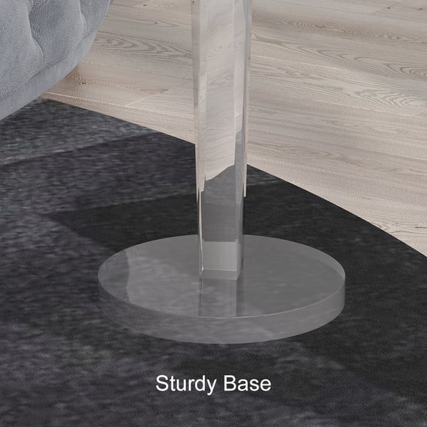 Round Acrylic End Table Modern Clear Side Table