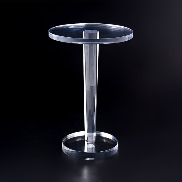 Round Acrylic End Table Modern Clear Side Table