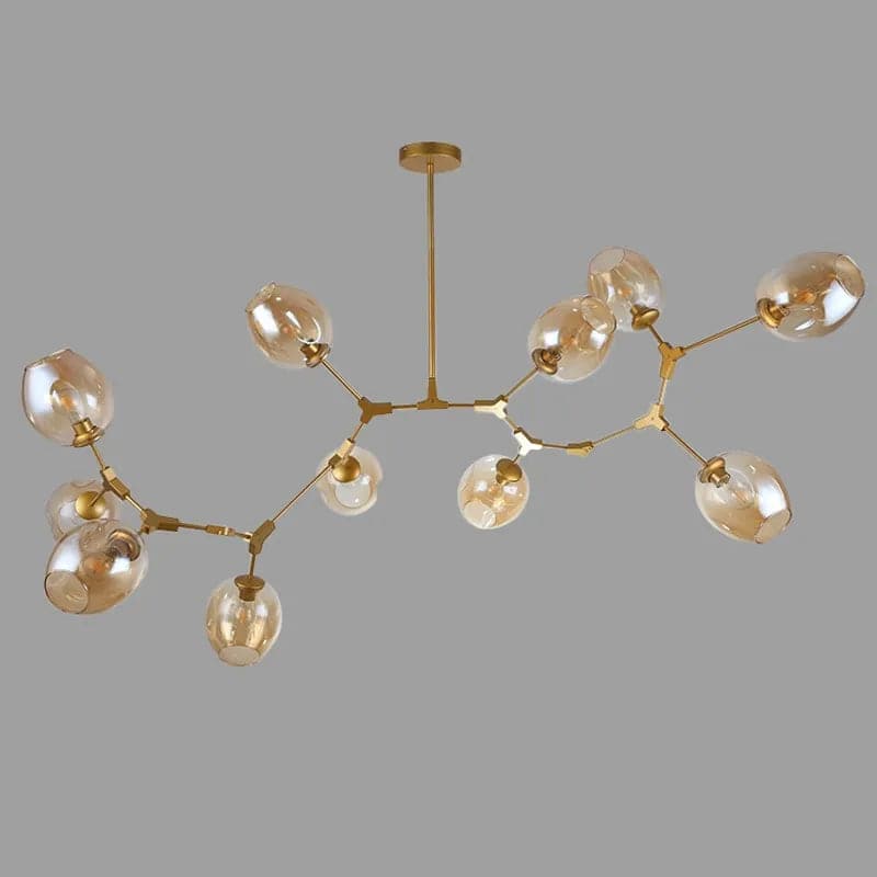 Tree Branch Kitchen Island Light 11-Light Pendant Light Metal in Gold