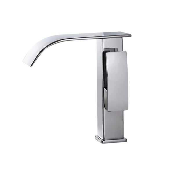 Single Handle Single Hole Waterfall Vessel Sink Faucet in Polished Chrome