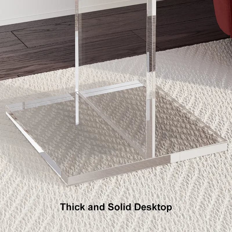 Square Clear Acrylic End Table Modern Side Table