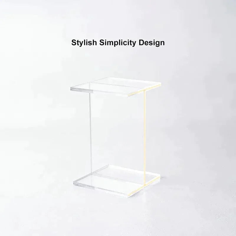 Square Clear Acrylic End Table Modern Side Table