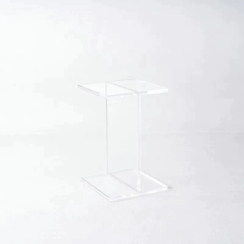 Square Clear Acrylic End Table Modern Side Table