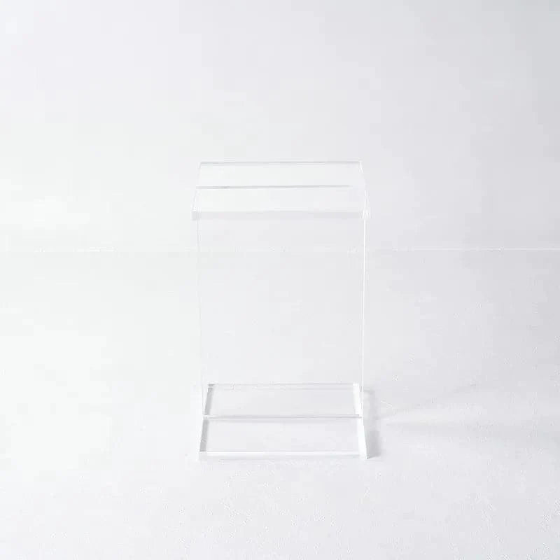 Square Clear Acrylic End Table Modern Side Table