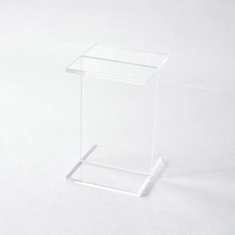 Square Clear Acrylic End Table Modern Side Table