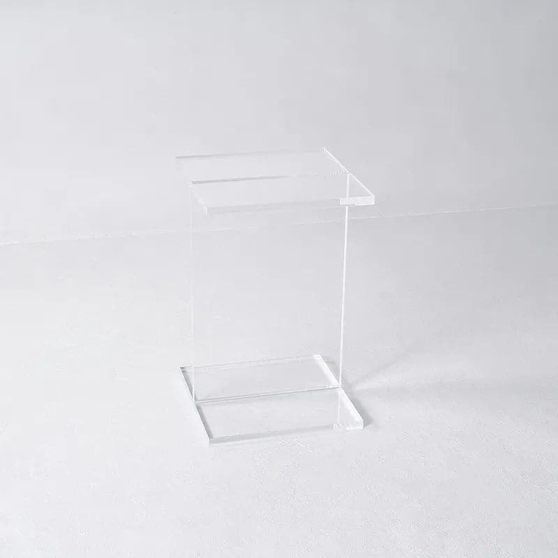 Square Clear Acrylic End Table Modern Side Table