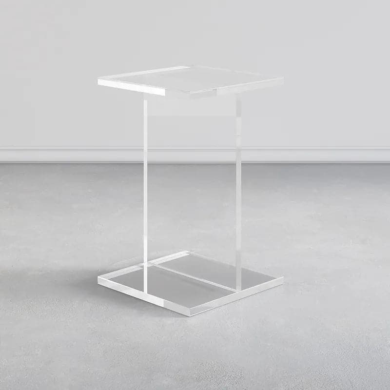 Square Clear Acrylic End Table Modern Side Table