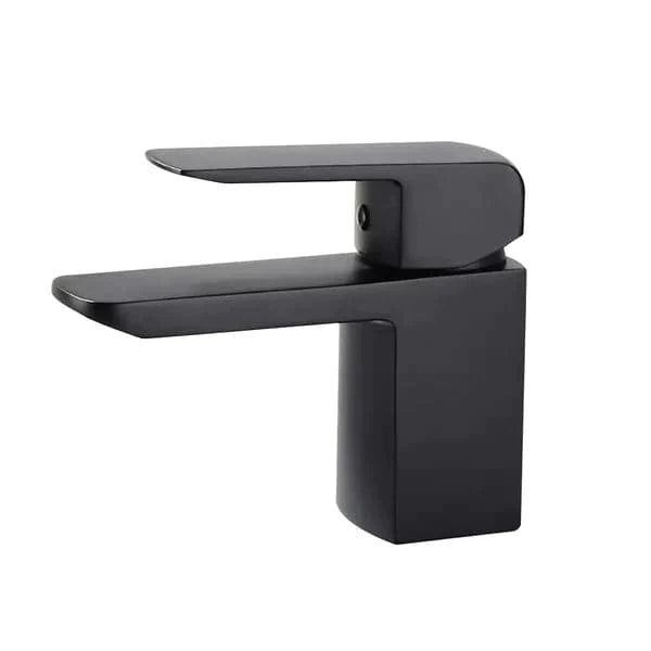 Stylish Minimalist Single Hole 1-Handle Waterfall Bathroom Sink Faucet in Matte Black