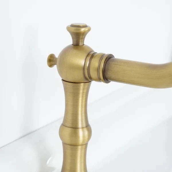 Traditional Double Handle Bathroom Widespread Sink Faucet Victorian Spout