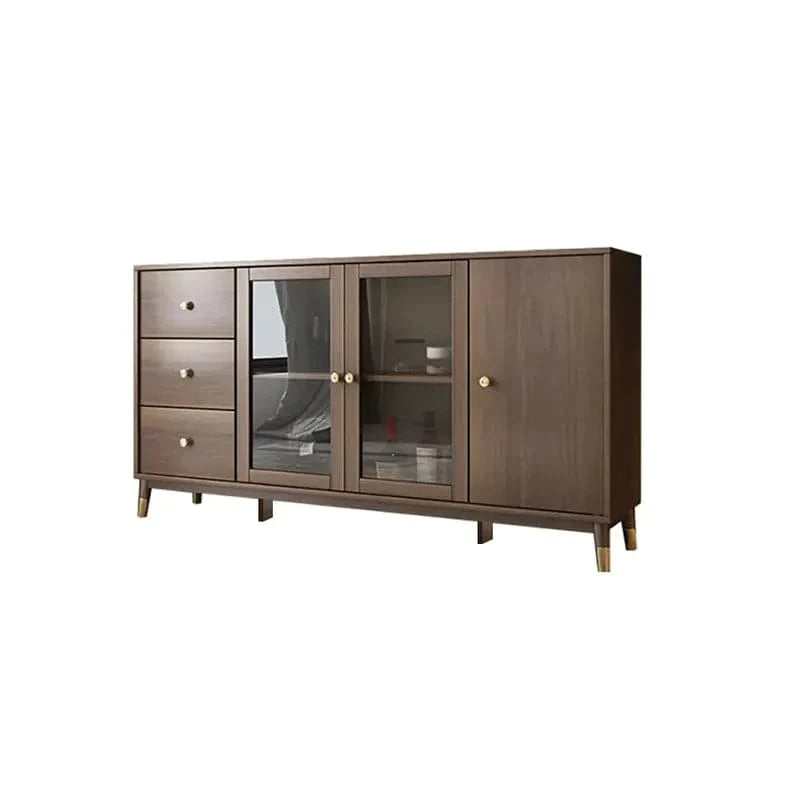 Ultic Modern Rectangle Sideboard Buffet with Ample Storages & Doors in Walnut