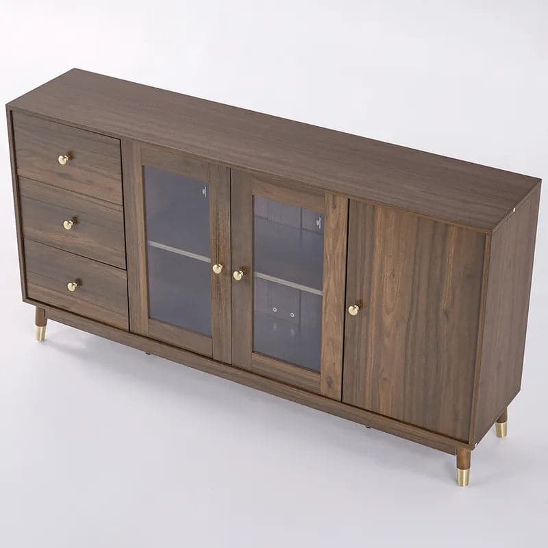 Ultic Modern Rectangle Sideboard Buffet with Ample Storages & Doors in Walnut