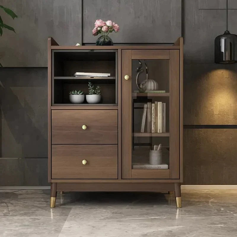 Ultic Modern & Minimalist Sideboard with Ample Storages & 1 Door in Walnut