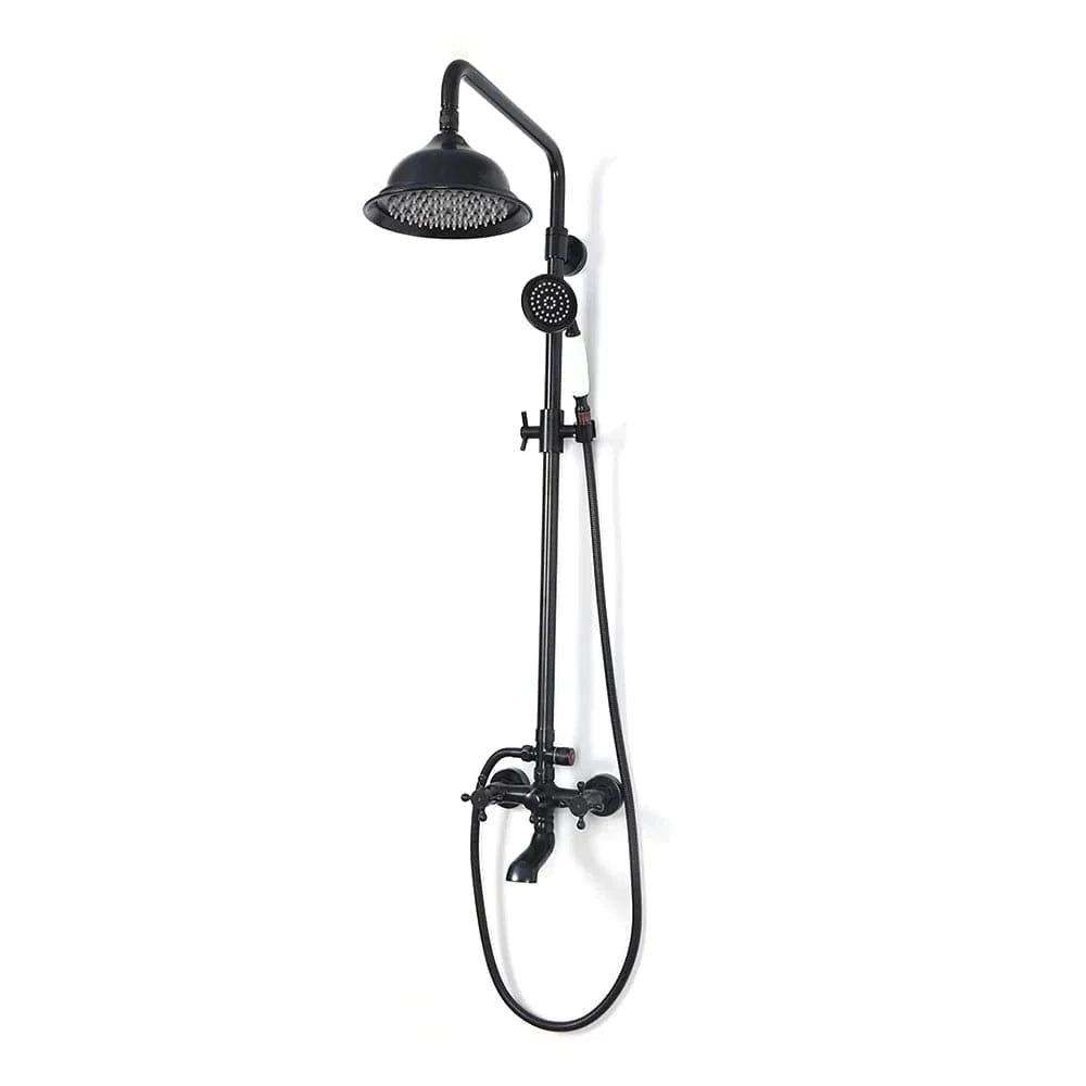 Vintage Bathroom Exposed Rainfall Shower System Handheld Shower Antique Black