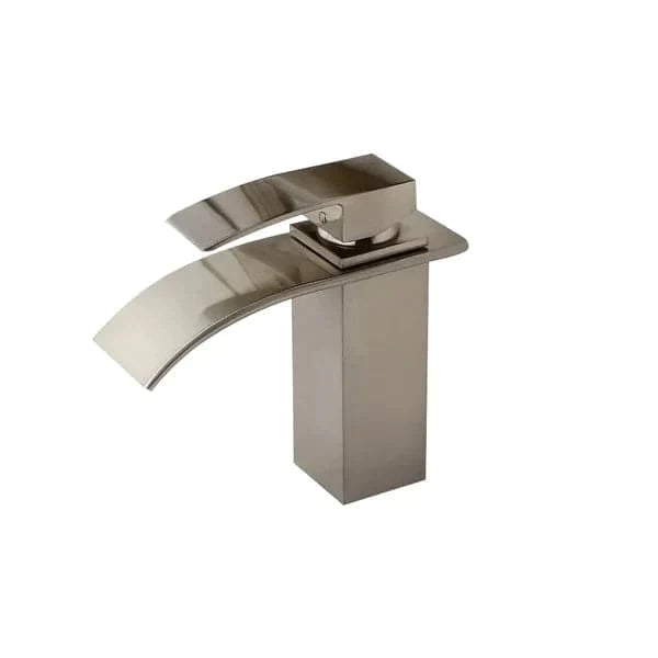 Waterfall 1-Handle Single Hole Lavatory Faucet Bathroom Sink Faucet Brushed Nickel