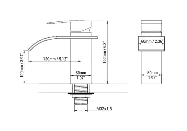 Waterfall 1-Handle Single Hole Lavatory Faucet Bathroom Sink Faucet Brushed Nickel