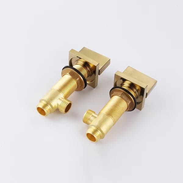 Waterfall Double Handle Widespread Sink Faucet Solid Brass for Bathroom