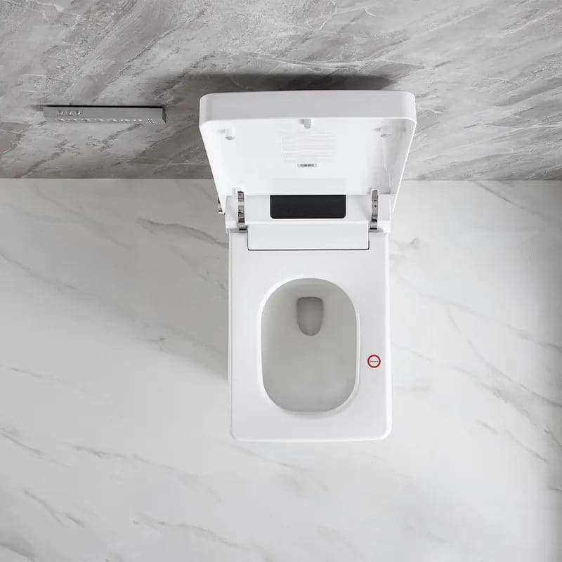 White Smart One-Piece Floor Square Toilet with Remote Control and Automatic Cover