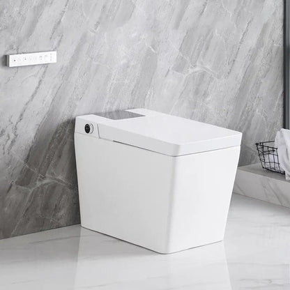 White Smart One-Piece Floor Square Toilet with Remote Control and Automatic Cover