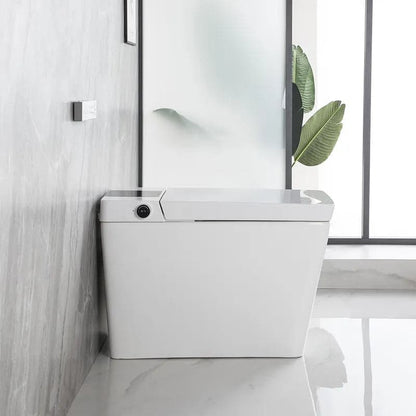 White Smart One-Piece Floor Square Toilet with Remote Control and Automatic Cover