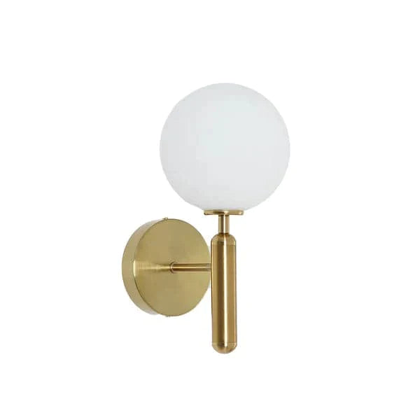 White and Gold LED Glass Globe Indoor Wall Sconce