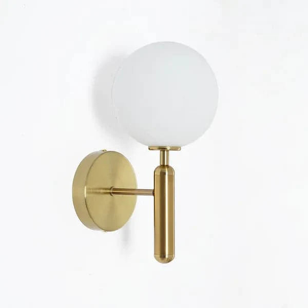 White and Gold LED Glass Globe Indoor Wall Sconce