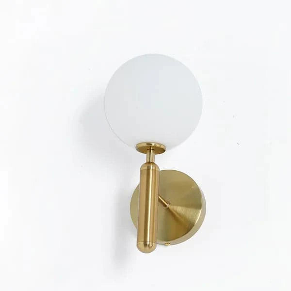 White and Gold LED Glass Globe Indoor Wall Sconce